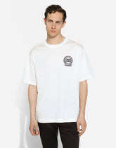 Cotton T-shirt with logo embroidery print -  | Dolce &amp; Gabbana