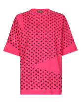 Cotton round-neck T-shirt with DG heart print -  | Dolce & Gabbana