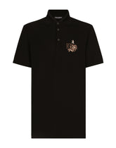 Cotton piqué polo-shirt with Hawaiian DG embroidery -  | Dolce &amp; Gabbana