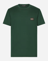 Cotton T-shirt with branded tag -  | Dolce &amp; Gabbana
