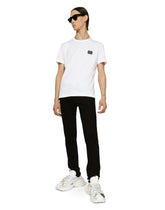 Cotton T-shirt with branded tag -  | Dolce &amp; Gabbana