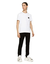 Cotton T-shirt with branded tag -  | Dolce &amp; Gabbana