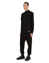 Cotton T-shirt with all-over flocked DG print -  | Dolce &amp; Gabbana