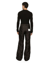 Long-sleeved granddad-neck T-shirt in washed fine-rib cotton -  | Dolce & Gabbana