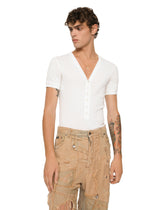 Fine-rib cotton granddad-neck T-shirt -  | Dolce & Gabbana