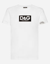 Cotton round-neck T-shirt with patch -  | Dolce &amp; Gabbana