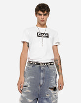Cotton round-neck T-shirt with patch -  | Dolce &amp; Gabbana