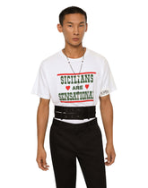 Cotton round-neck T-shirt with print -  | Dolce & Gabbana