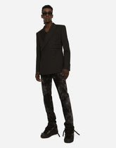 Washed cotton V-neck T-shirt -  | Dolce & Gabbana