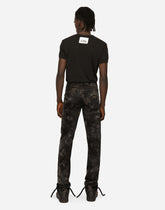 Washed cotton V-neck T-shirt -  | Dolce & Gabbana