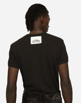 Washed cotton V-neck T-shirt -  | Dolce & Gabbana