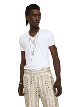 Washed cotton V-neck T-shirt -  | Dolce & Gabbana