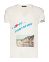 Printed cotton V-neck T-shirt -  | Dolce & Gabbana