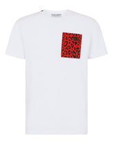 COTTON T-SHIRT WITH LEOPARD PRINT DETAIL -  | Dolce & Gabbana