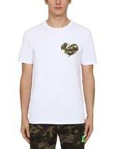 COTTON T-SHIRT WITH CAMOUFLAGE PRINT HEART -  | Dolce &amp; Gabbana