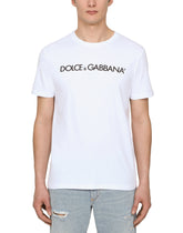 COTTON T-SHIRT WITH DOLCE&GABBANA LOGO PRINT -  | Dolce & Gabbana