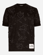 Cotton interlock T-shirt with embroidery -  | Dolce &amp; Gabbana