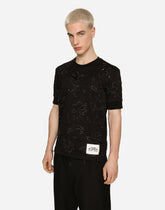 Cotton interlock T-shirt with embroidery -  | Dolce &amp; Gabbana