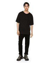 Cotton T-shirt with flocked Dolce&Gabbana logo -  | Dolce & Gabbana