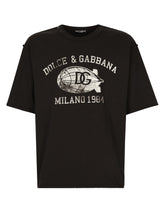 Cotton T-shirt with logo print -  | Dolce &amp; Gabbana