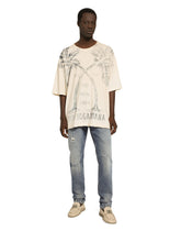 Short-sleeved cotton T-shirt with banana tree print -  | Dolce & Gabbana