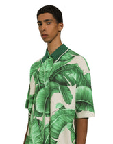 Oversize polo-shirt with banana tree print -  | Dolce &amp; Gabbana