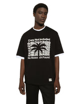 Short-sleeved banana-tree-print T-shirt -  | Dolce & Gabbana