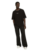 Short-sleeved cotton T-shirt with all-over logo -  | Dolce & Gabbana