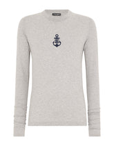 Long-sleeved slim-fit T-shirt with Marina print -  | Dolce &amp; Gabbana