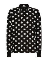 Long-sleeved cotton polo-shirt with DG Monogram -  | Dolce & Gabbana
