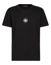 Short-sleeved cotton T-shirt with Marina print -  | Dolce & Gabbana