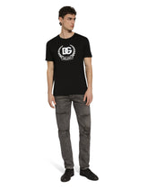 Short-sleeved cotton T-shirt with DG print -  | Dolce &amp; Gabbana