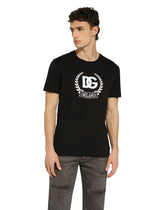 Short-sleeved cotton T-shirt with DG print -  | Dolce &amp; Gabbana