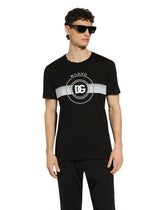 Short-sleeved cotton T-shirt with DG print -  | Dolce &amp; Gabbana