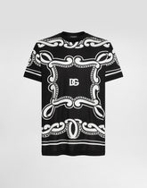 Silk T-shirt with bandanna print -  | Dolce &amp; Gabbana