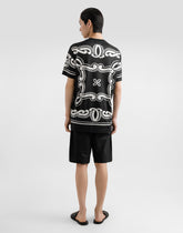 Silk T-shirt with bandanna print -  | Dolce &amp; Gabbana