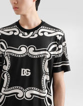 Silk T-shirt with bandanna print -  | Dolce &amp; Gabbana