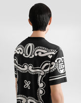 Silk T-shirt with bandanna print -  | Dolce &amp; Gabbana