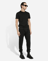 Jersey round-neck T-shirt with DG embroidery -  | Dolce & Gabbana