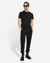 Jersey round-neck T-shirt with DG embroidery -  | Dolce & Gabbana