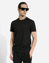 Jersey round-neck T-shirt with DG embroidery -  | Dolce & Gabbana