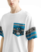 Cotton T-shirt with bandanna-print details -  | Dolce &amp; Gabbana