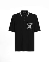 Cotton polo-shirt with bandanna-print details -  | Dolce &amp; Gabbana