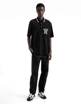 Cotton polo-shirt with bandanna-print details -  | Dolce &amp; Gabbana