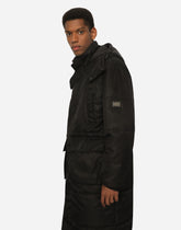 nylon jacket with hood and logo plate -  | Dolce &amp; Gabbana