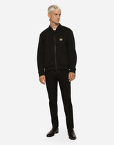 Technical piqué jacket with branded tag -  | Dolce & Gabbana