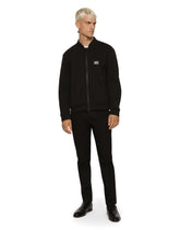 Technical piqué jacket with branded tag -  | Dolce & Gabbana