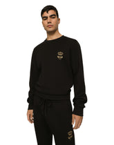 Cotton jersey sweatshirt with embroidery -  | Dolce &amp; Gabbana