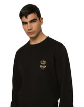 Cotton jersey sweatshirt with embroidery -  | Dolce &amp; Gabbana