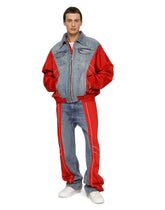 Washed denim and technical jersey jacket -  | Dolce & Gabbana